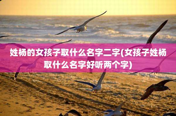 姓杨的女孩子取什么名字二字(女孩子姓杨取什么名字好听两个字)