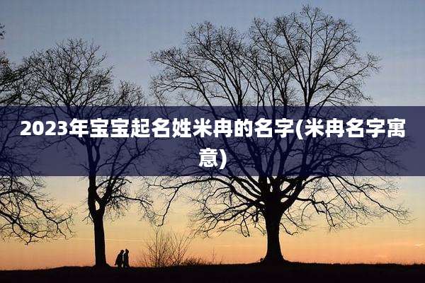 2023年宝宝起名姓米冉的名字(米冉名字寓意)