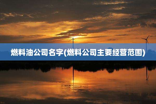燃料油公司名字(燃料公司主要经营范围)