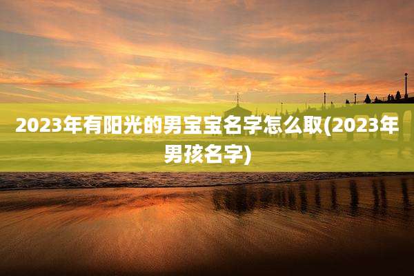2023年有阳光的男宝宝名字怎么取(2023年男孩名字)