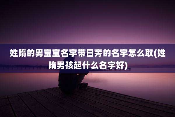 姓隋的男宝宝名字带日旁的名字怎么取(姓隋男孩起什么名字好)