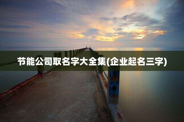 节能公司取名字大全集(企业起名三字)