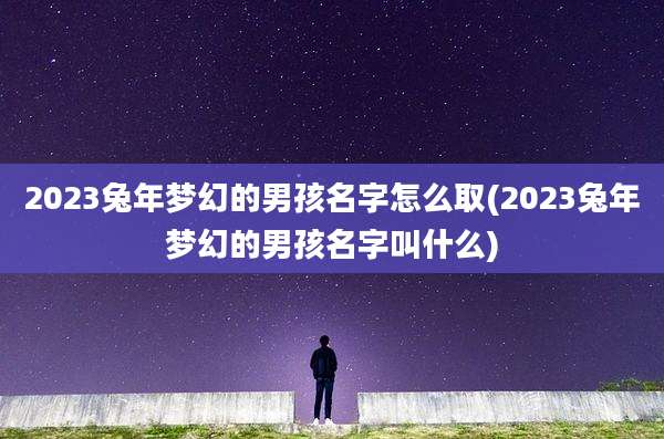 2023兔年梦幻的男孩名字怎么取(2023兔年梦幻的男孩名字叫什么)