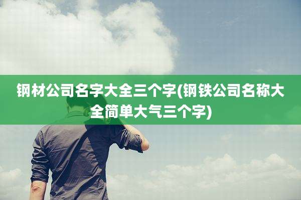 钢材公司名字大全三个字(钢铁公司名称大全简单大气三个字)