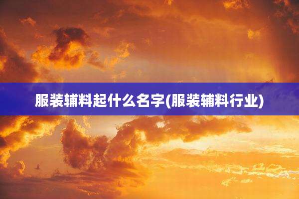 服装辅料起什么名字(服装辅料行业)