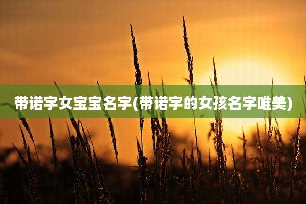 带诺字女宝宝名字(带诺字的女孩名字唯美)