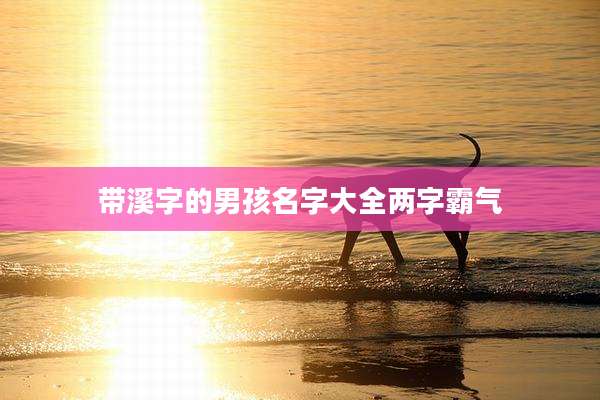 带溪字的男孩名字大全两字霸气