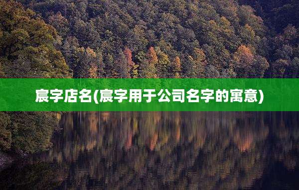 宸字店名(宸字用于公司名字的寓意)