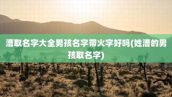 漕取名字大全男孩名字带火字好吗(姓漕的男孩取名字)