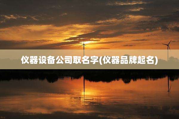 仪器设备公司取名字(仪器品牌起名)