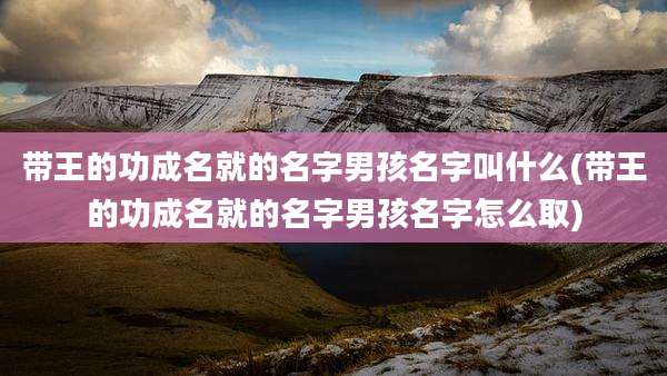 带王的功成名就的名字男孩名字叫什么(带王的功成名就的名字男孩名字怎么取)