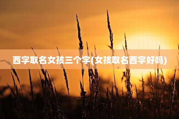 西字取名女孩三个字(女孩取名西字好吗)