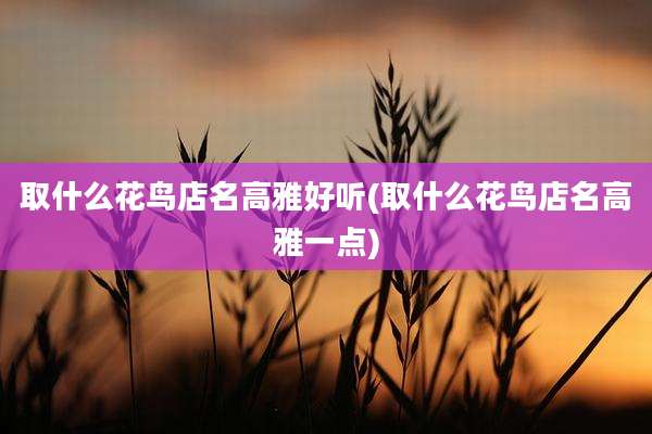 取什么花鸟店名高雅好听(取什么花鸟店名高雅一点)