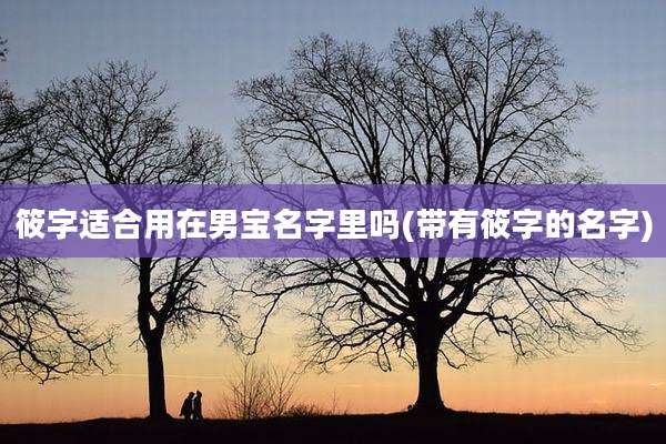 筱字适合用在男宝名字里吗(带有筱字的名字)