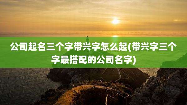 公司起名三个字带兴字怎么起(带兴字三个字最搭配的公司名字)
