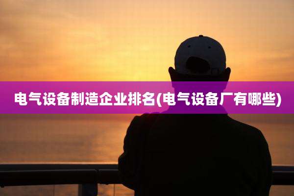 电气设备制造企业排名(电气设备厂有哪些)