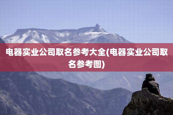电器实业公司取名参考大全(电器实业公司取名参考图)