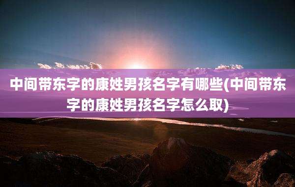 中间带东字的康姓男孩名字有哪些(中间带东字的康姓男孩名字怎么取)