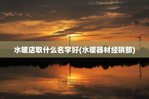 水暖店取什么名字好(水暖器材经销部)