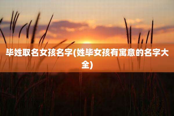 毕姓取名女孩名字(姓毕女孩有寓意的名字大全)