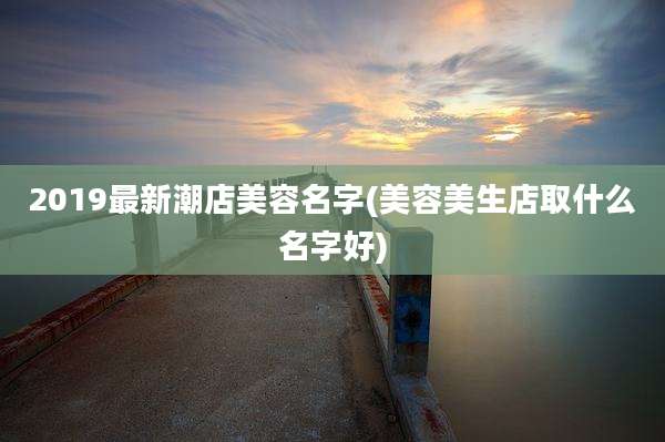 2019最新潮店美容名字(美容美生店取什么名字好)