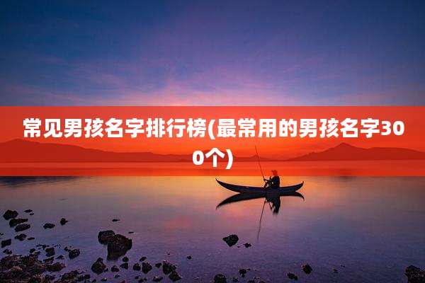 常见男孩名字排行榜(最常用的男孩名字300个)