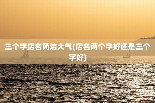 三个字店名简洁大气(店名两个字好还是三个字好)