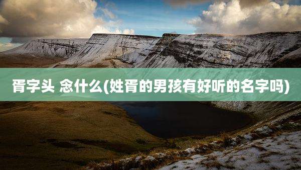 胥字头 念什么(姓胥的男孩有好听的名字吗)