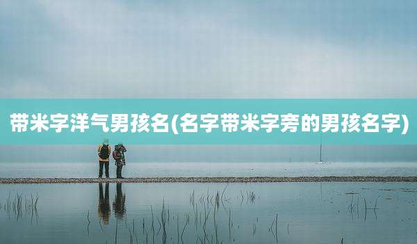 带米字洋气男孩名(名字带米字旁的男孩名字)