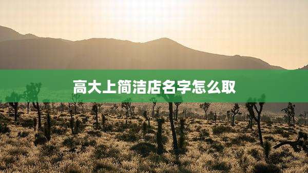 高大上简洁店名字怎么取