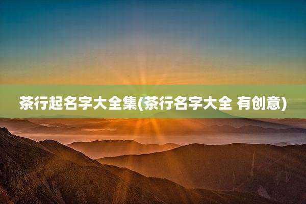 茶行起名字大全集(茶行名字大全 有创意)