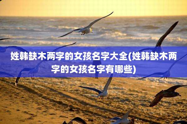 姓韩缺木两字的女孩名字大全(姓韩缺木两字的女孩名字有哪些)