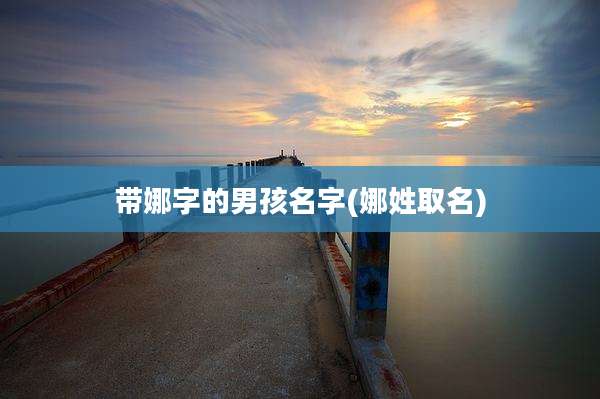 带娜字的男孩名字(娜姓取名)
