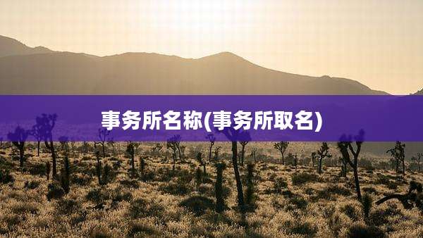 事务所名称(事务所取名)