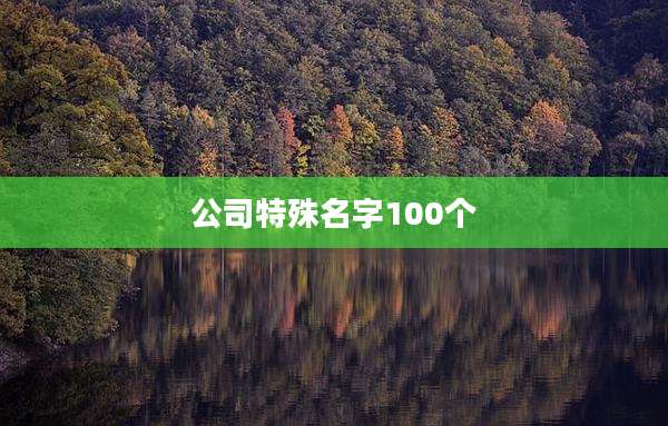 公司特殊名字100个
