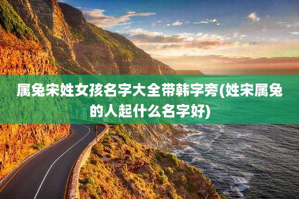 属兔宋姓女孩名字大全带韩字旁(姓宋属兔的人起什么名字好)