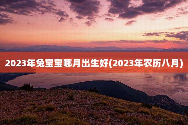 2023年兔宝宝哪月出生好(2023年农历八月)