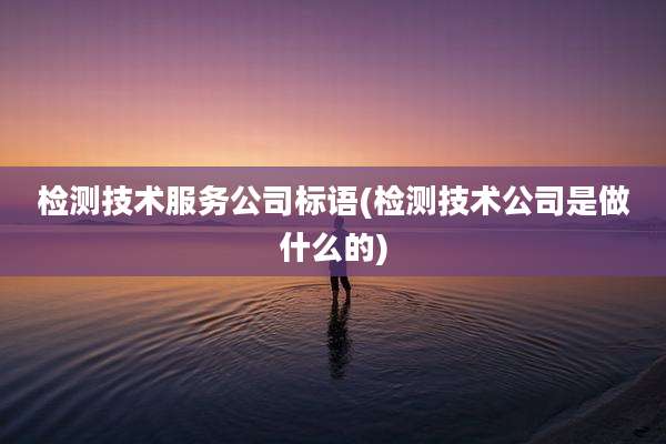 检测技术服务公司标语(检测技术公司是做什么的)