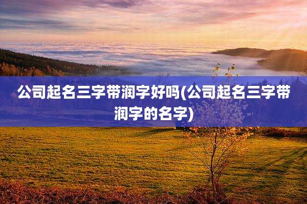 公司起名三字带润字好吗(公司起名三字带润字的名字)
