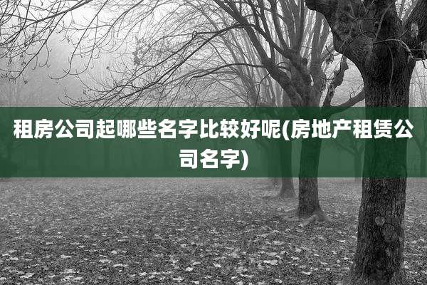 租房公司起哪些名字比较好呢(房地产租赁公司名字)