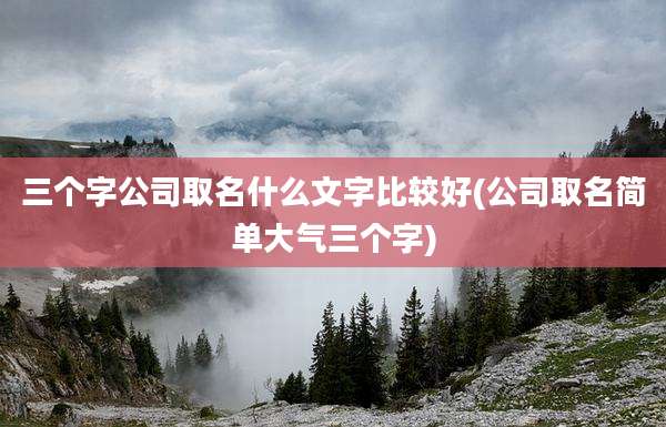 三个字公司取名什么文字比较好(公司取名简单大气三个字)