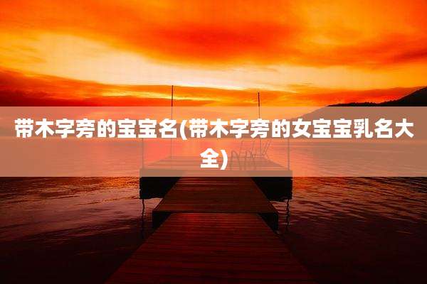 带木字旁的宝宝名(带木字旁的女宝宝乳名大全)