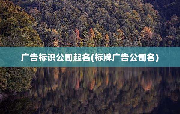 广告标识公司起名(标牌广告公司名)