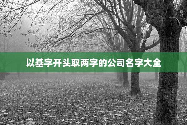 以基字开头取两字的公司名字大全
