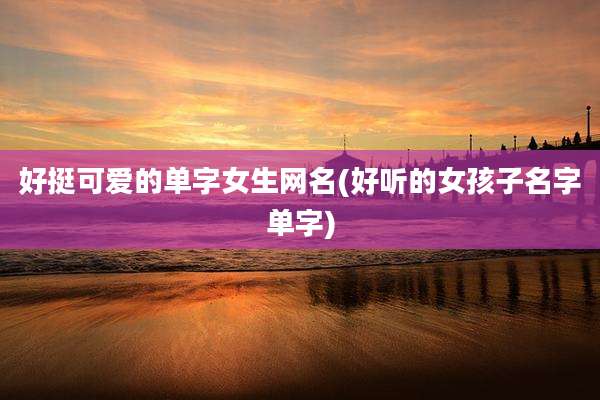 好挺可爱的单字女生网名(好听的女孩子名字单字)