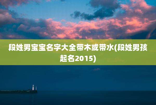 段姓男宝宝名字大全带木或带水(段姓男孩起名2015)