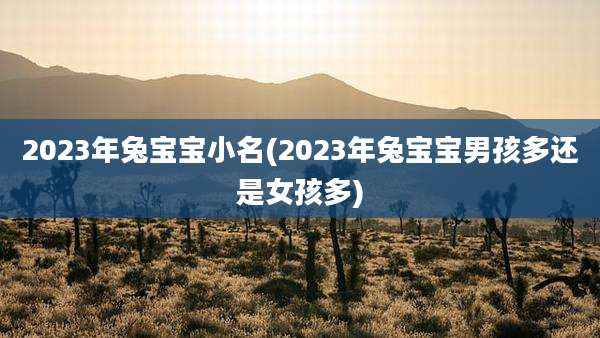 2023年兔宝宝小名(2023年兔宝宝男孩多还是女孩多)