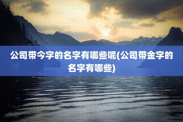公司带今字的名字有哪些呢(公司带金字的名字有哪些)