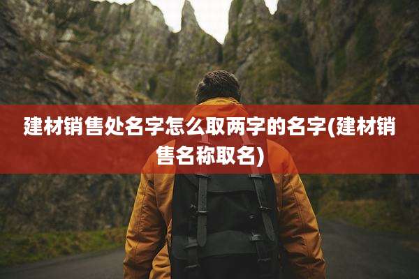 建材销售处名字怎么取两字的名字(建材销售名称取名)