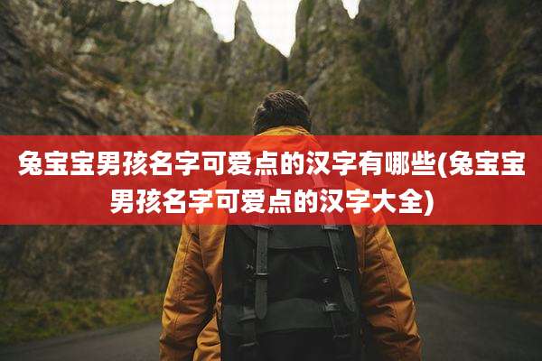 兔宝宝男孩名字可爱点的汉字有哪些(兔宝宝男孩名字可爱点的汉字大全)